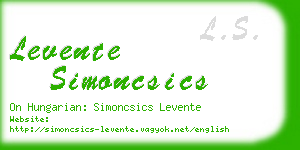 levente simoncsics business card